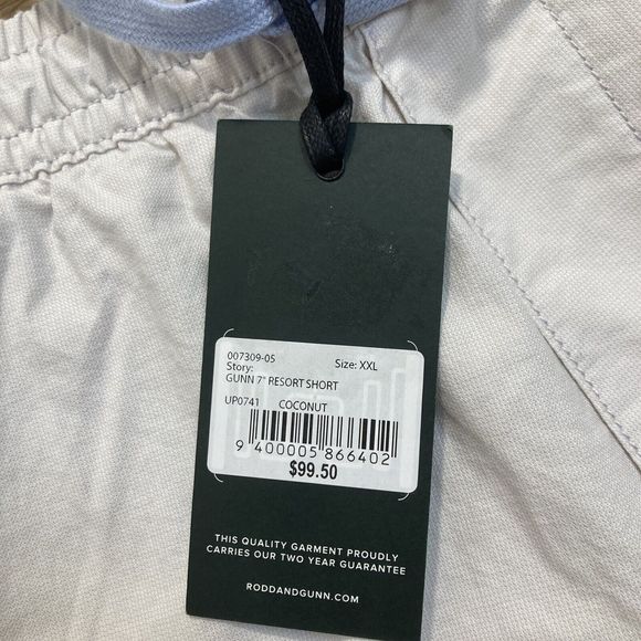 Rodd & Gunn Men’s Size XXL Resort Shorts In Coconut 7 In Inseam NWT $99 - Picture 6 of 6